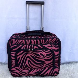 Rolling laptop tote  zebra print